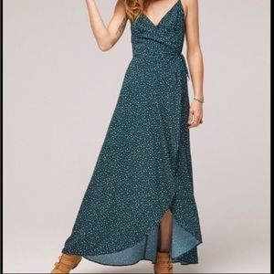 Band of Gypsies Dakota dot wrap maxi dress